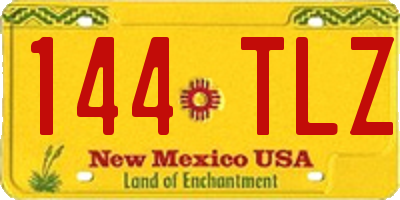 NM license plate 144TLZ