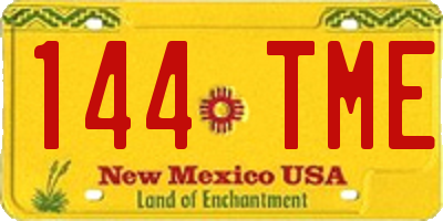 NM license plate 144TME