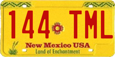 NM license plate 144TML