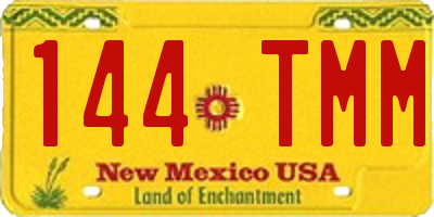NM license plate 144TMM