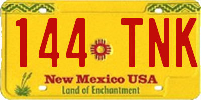 NM license plate 144TNK