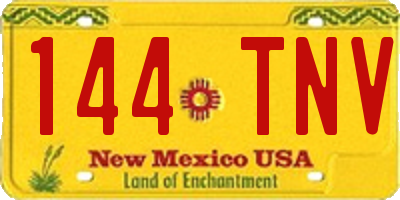 NM license plate 144TNV