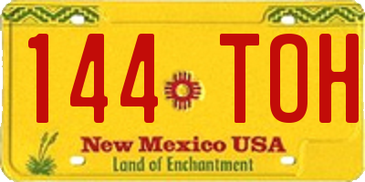 NM license plate 144TOH