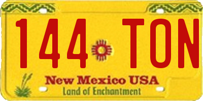 NM license plate 144TON