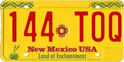 NM license plate 144TOQ