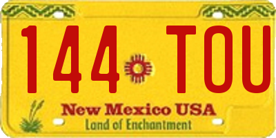NM license plate 144TOU