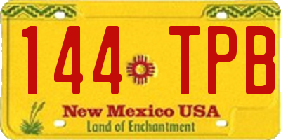 NM license plate 144TPB
