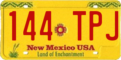 NM license plate 144TPJ