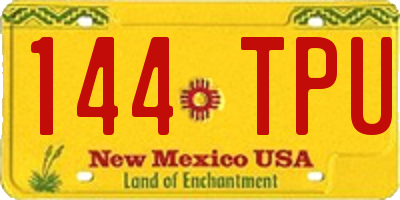 NM license plate 144TPU