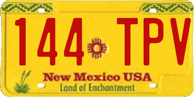 NM license plate 144TPV