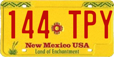 NM license plate 144TPY