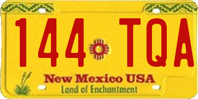 NM license plate 144TQA