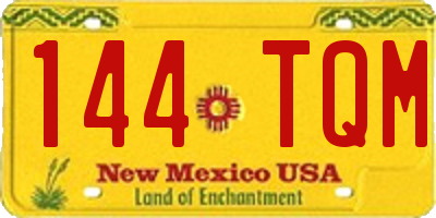 NM license plate 144TQM