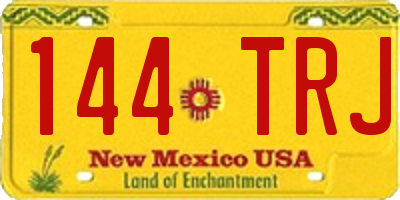 NM license plate 144TRJ