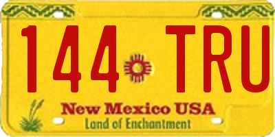 NM license plate 144TRU