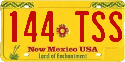 NM license plate 144TSS
