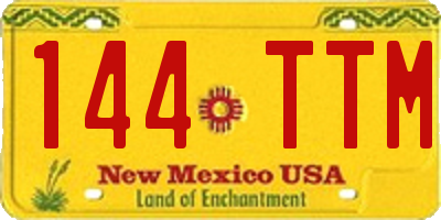 NM license plate 144TTM