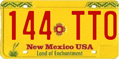 NM license plate 144TTO