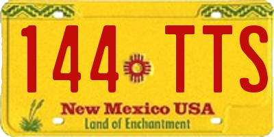 NM license plate 144TTS