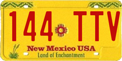 NM license plate 144TTV