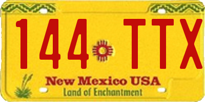 NM license plate 144TTX