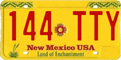 NM license plate 144TTY