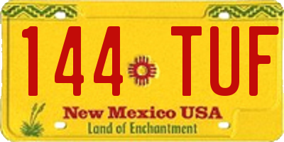 NM license plate 144TUF