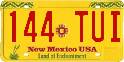 NM license plate 144TUI