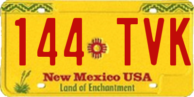 NM license plate 144TVK