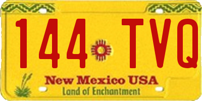 NM license plate 144TVQ