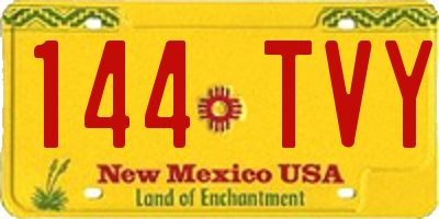 NM license plate 144TVY