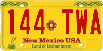 NM license plate 144TWA