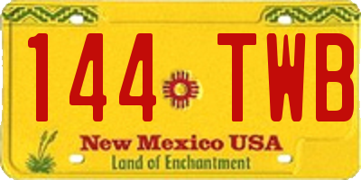 NM license plate 144TWB