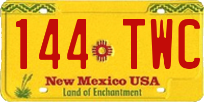 NM license plate 144TWC