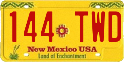 NM license plate 144TWD