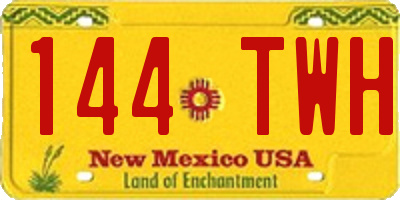NM license plate 144TWH