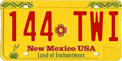 NM license plate 144TWI