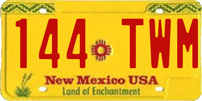 NM license plate 144TWM