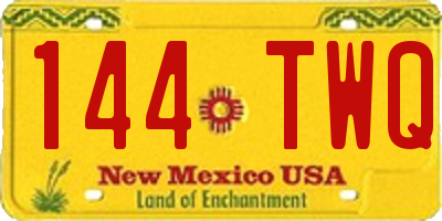NM license plate 144TWQ