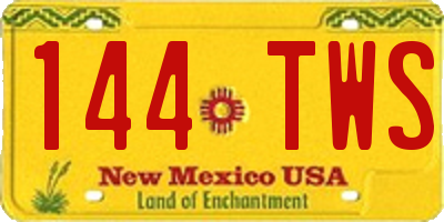 NM license plate 144TWS