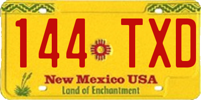 NM license plate 144TXD