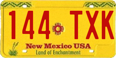 NM license plate 144TXK