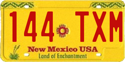 NM license plate 144TXM