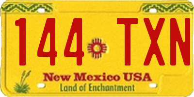 NM license plate 144TXN
