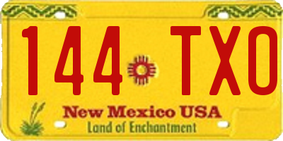 NM license plate 144TXO