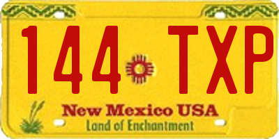 NM license plate 144TXP
