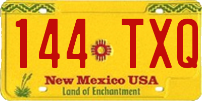 NM license plate 144TXQ