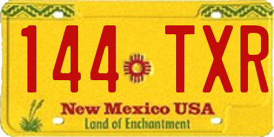 NM license plate 144TXR