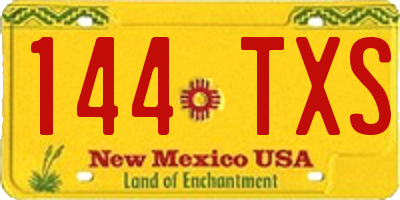 NM license plate 144TXS