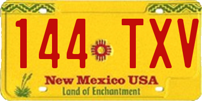 NM license plate 144TXV